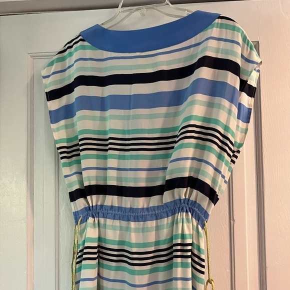 Sail to sable Striped Dress / cover up with gold Drawstring Detail - Picture 3 of 3